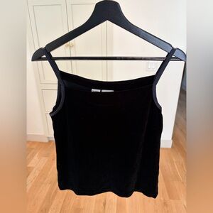 Vintage Dkny Black Velvet Square Neck Camisole Tank Top